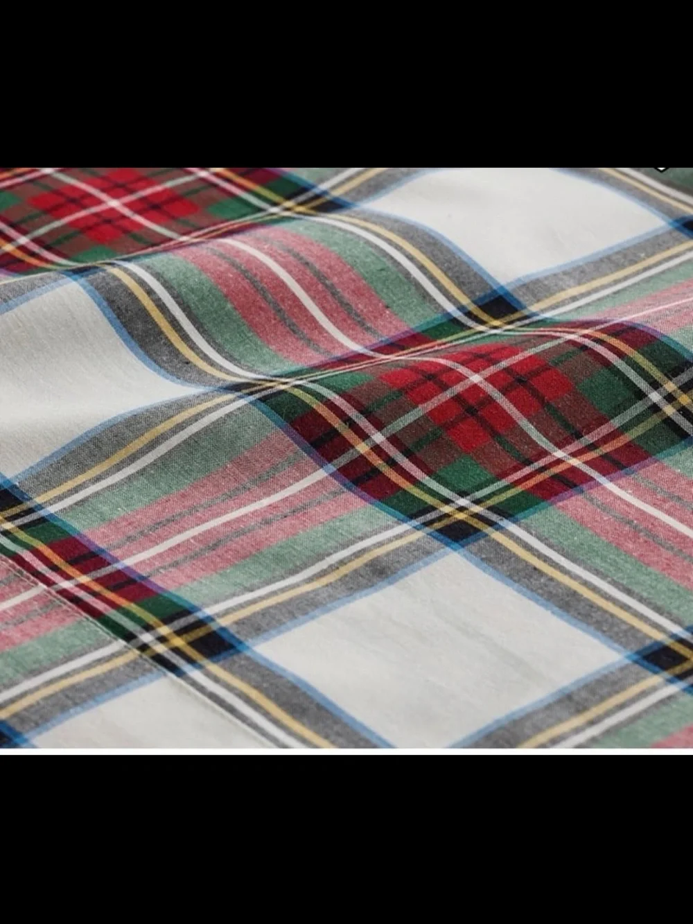 Pottery Barn Stewart Plaid Organic Percale Sheet Set -Full🌲🤶